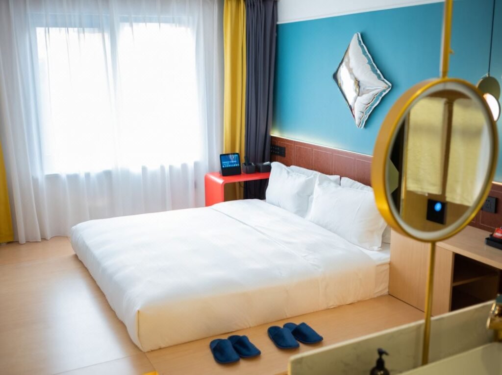 Boutique hotel furniture with custom guest room casegoods seating and finishes